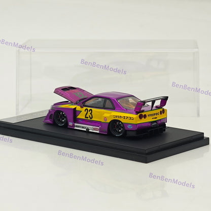 1:64 SW Skyline GTR LBWK ER34 #23 Electroplated Purple Sports Model Diecast