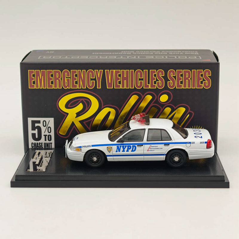 Rollin 1:64 Ford CV NYPD/LAPD Police Car Victoria Crown Diecast Toys Car Models Miniature Hobby Collectible Gifts