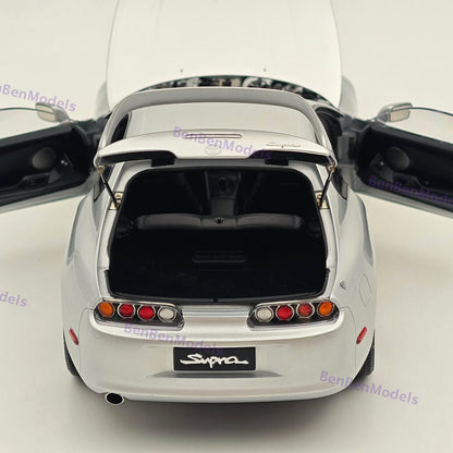 Toyota Supra A80 LHD Silver Coupe Full-open type Diecast Model Car 1/18 WHELART