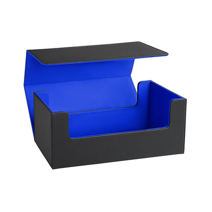 Large Capacity Magnetic PU Card Storage Box Holds 37 PT Card Slabs Toploaders Portable Deck Case for TCG Sports Trading Card