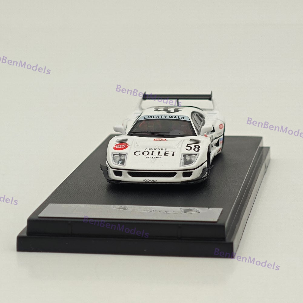 1/64 Ghost Player LBWK F40 #58 White Racing Sports Model Diecast Metal Car
