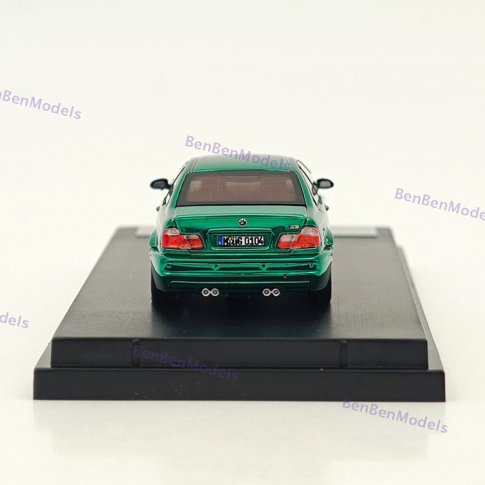 1:64 SW M3 E46 Chrome Green Coupe Racing Sports Model Diecast Metal Car Limited Collection