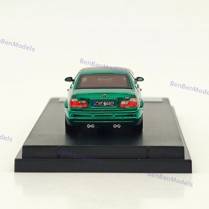 1:64 SW M3 E46 Chrome Green Coupe Racing Sports Model Diecast Metal Car Limited Collection