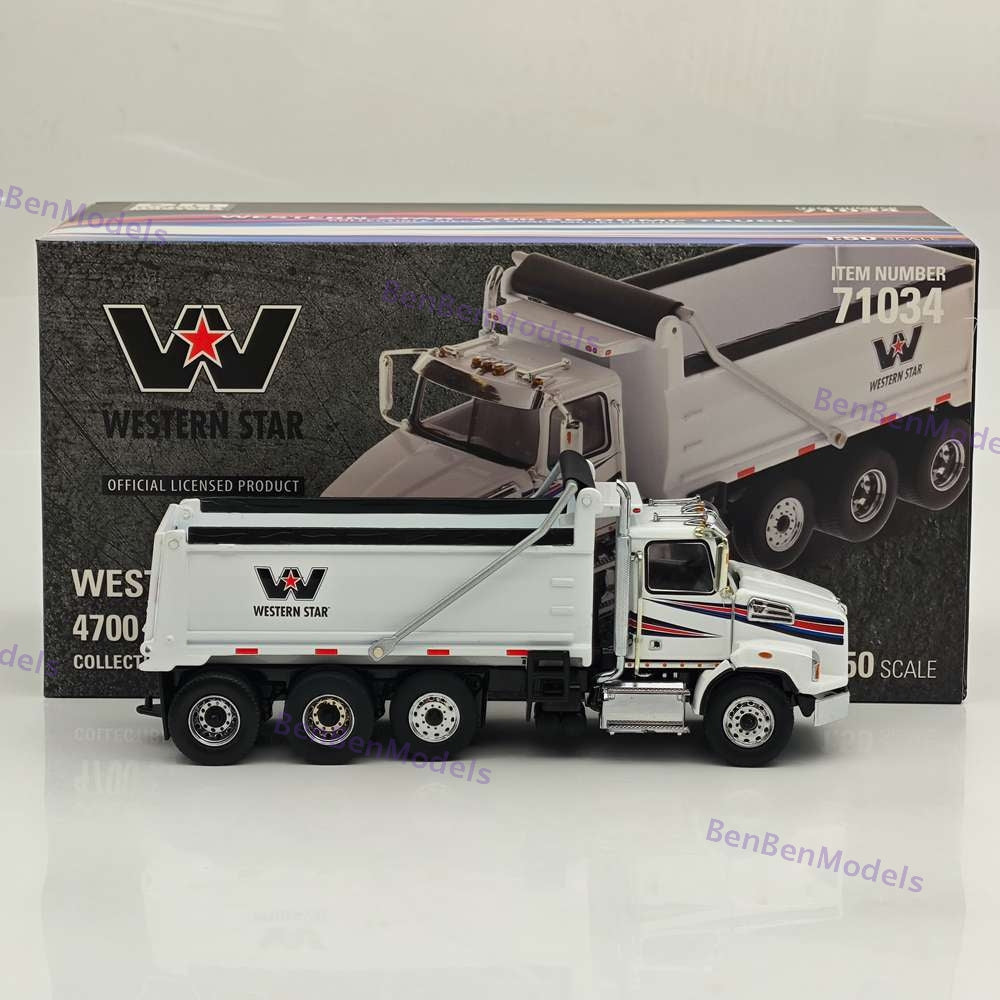 1/50 DM WESTERN STAR 4700 SB Dump Truck White Diecast Model 71034 Toy Gift