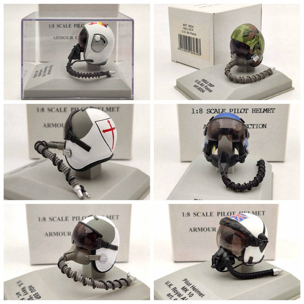 1/8 CDC Armour/Franklin Mint Pilot Helmet HGU 26P/33P/55P/MK 10/Gueneau 316/APH 6B Diecast Model Collection Used