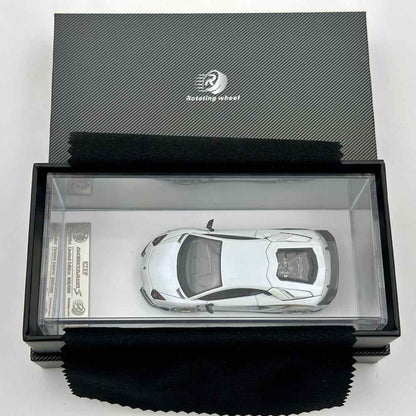 Rotating Wheel 1/64 Aventador S Rowen Supercar White Diecast Alloy Collectible Model Car