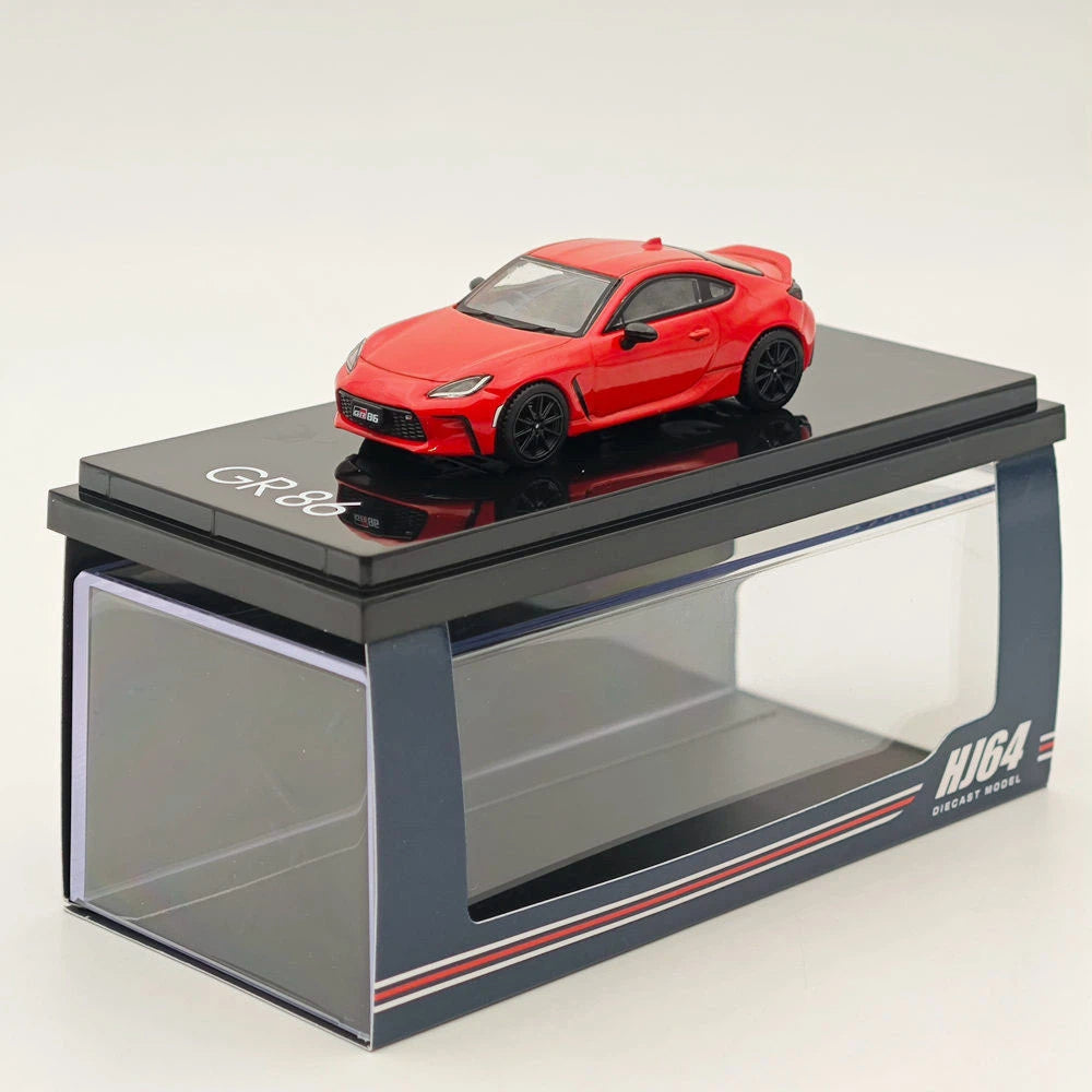 Hobby Japan 1:64 GR86 RZ With Rear Spoiler Red Diecast Alloy Model Car HJ644048R