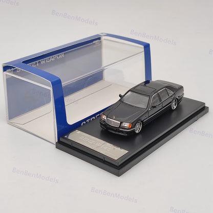 Street Weapon 1:64 Benz W140 S600 Black Limited 499 Diecast Model Car Collection