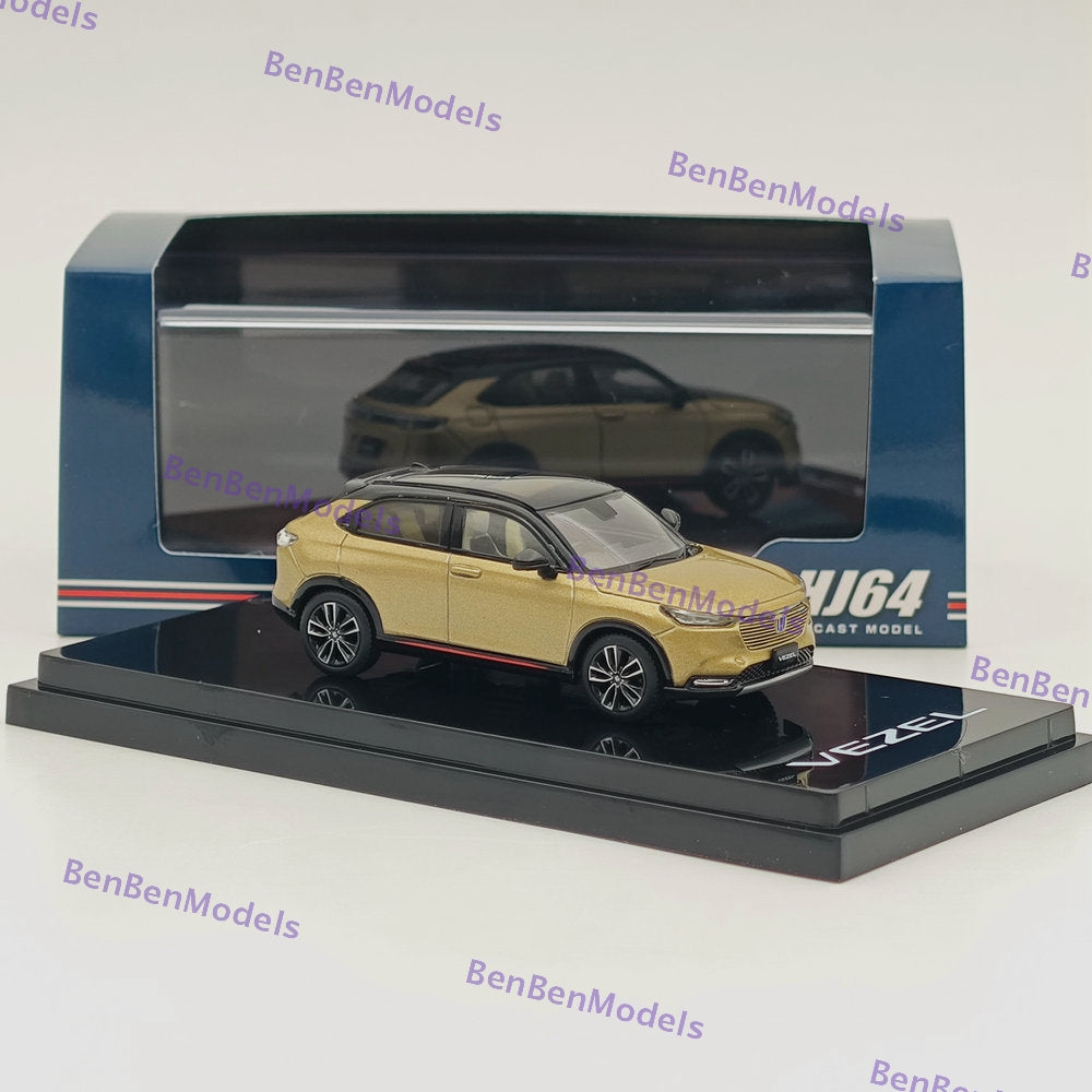 1/64 Hobby Japan VEZEL e: HEV PLaY Sand Khaki Pearl Diecast Model Car HJ642071K