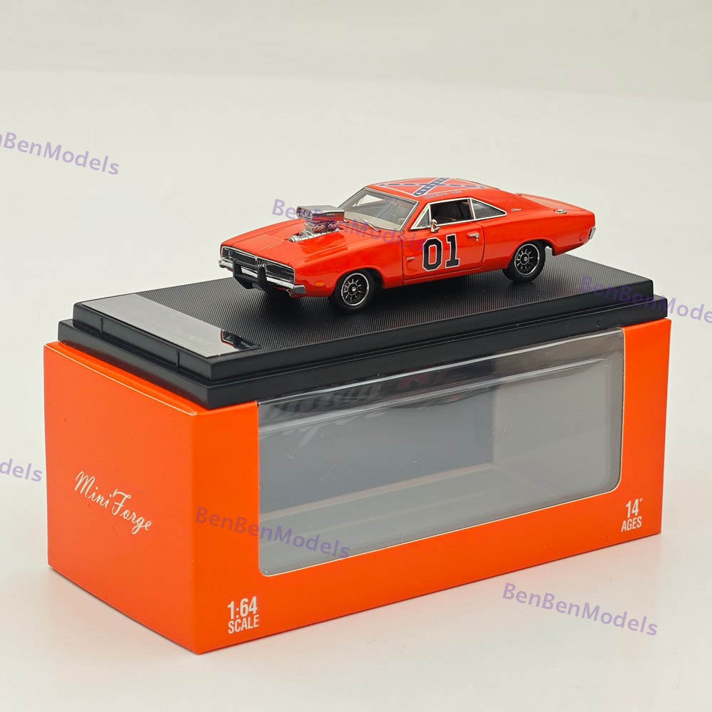 Mini Forge 1:64 1969 Dodge Charger R/T General Lee Red Diecast