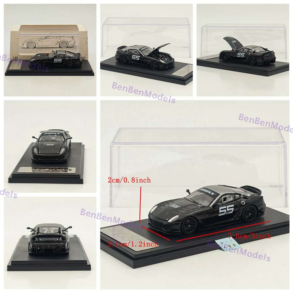 RM 1:64 599XX Racing Sports Model Diecast Car Model with Openable Hood