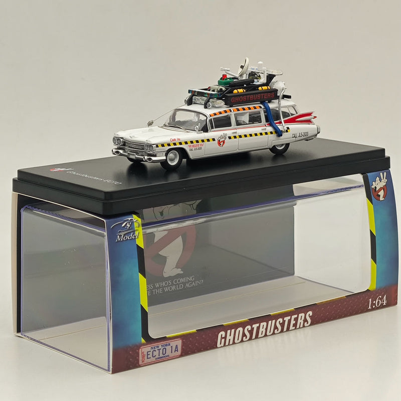 Modèle réduit de voiture miniature moulé sous pression Cadillac Ghostbusters ECTO-1A à l'échelle 1/64 
