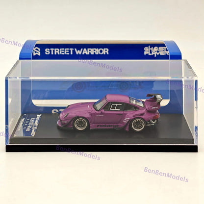 Street WARRIOR SW 1/64 Porsche RWB 993 Rotana Diecast Models Car Purple