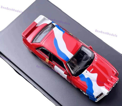 1:64 DCM Red Rally BMW M3 E30 Coupe Widebody Sports Diecast Model Car Limited