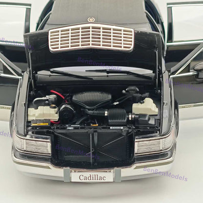 1:18 GM Cadillac 1993 Fleetwood Sedan Black / Blue Interio Diecast Model Edition