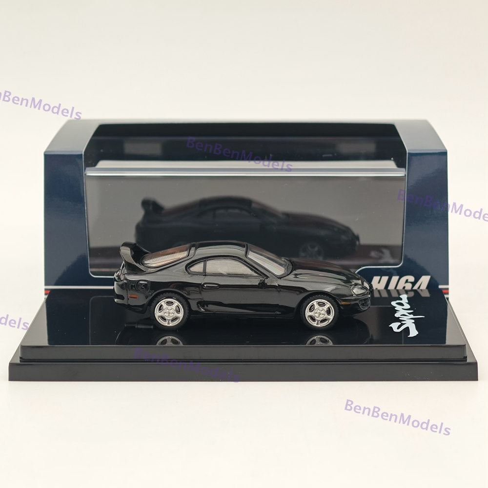 Hobby Japan 1/64 Toyota SUPRA RZ JZA80 with Active Spoiler Parts Black Diecast