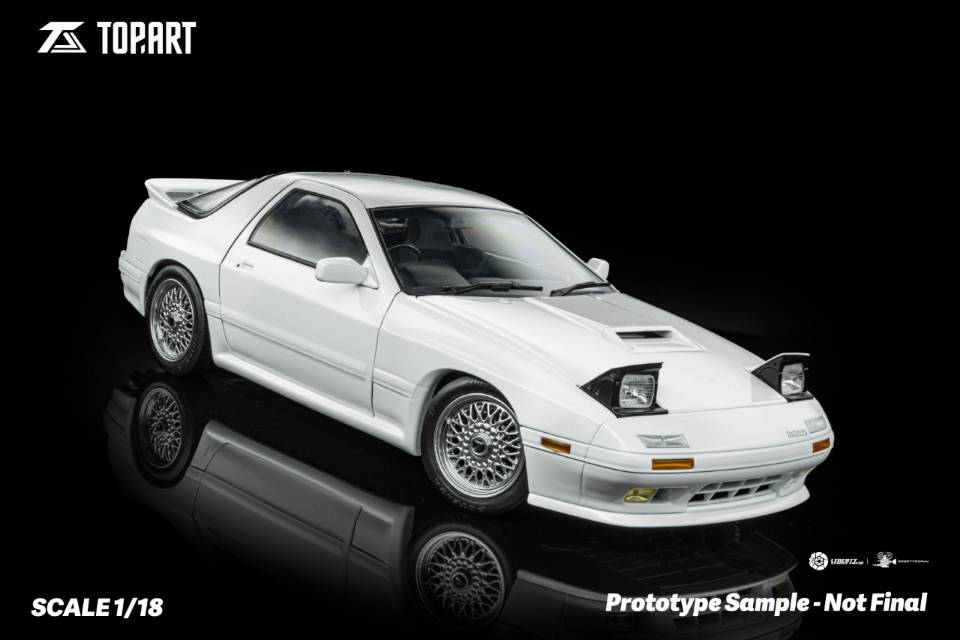 [pre-sale]TopArt MODEL 1:18 MAZDA RX7 FC3S 1989 White Diecast Models Collection