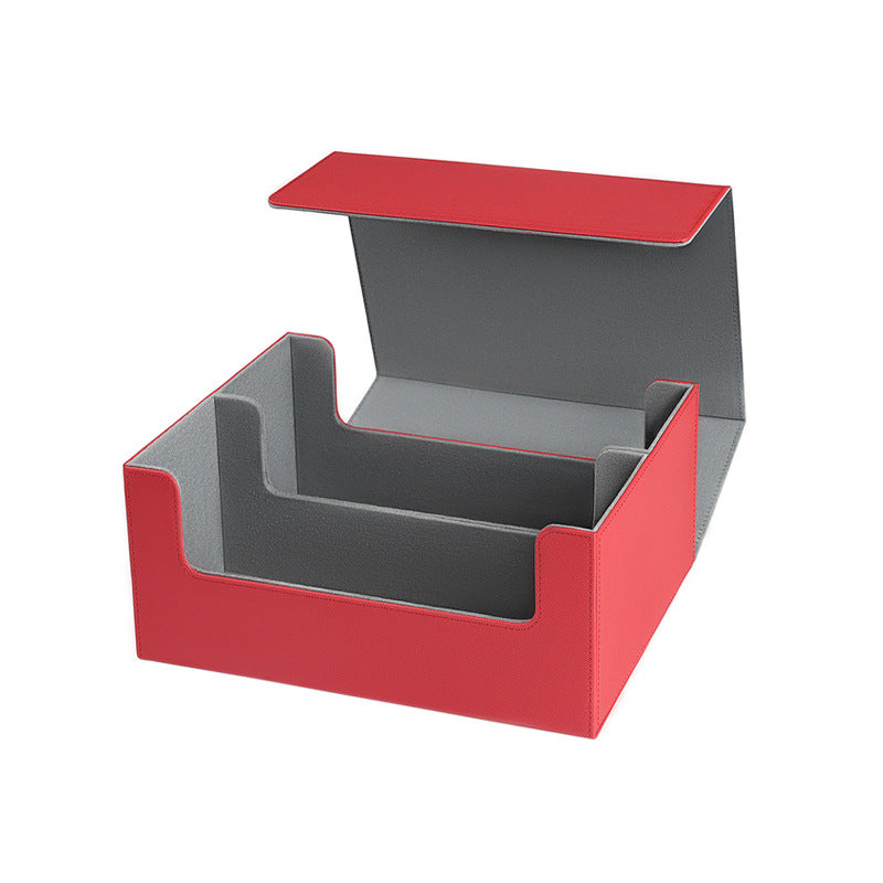 Magnetic PU Dual Compartment Card Storage Box Large Capacity for PTCG CCG OCG TCG 35PT Card Slabs