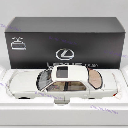 1/18 Toyota Lexus LS400 First Generation White Diecast Model Car Collection Open
