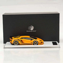 Rotating Wheel 1:64 Aventador S Rowen Supercar Yellow Diecast Alloy Collectible Model Car