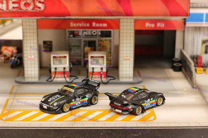 Pre-sale 1:64 SW Matt Black 911 RWB 993 Apple #89 Racing Sports Model Diecast