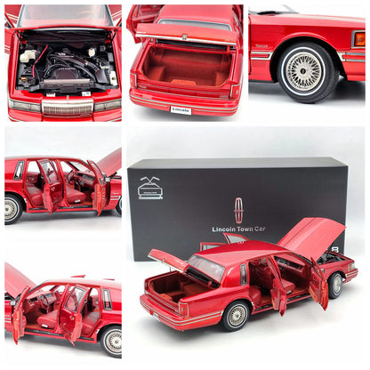 1/18 Lincoln Towncar V8 1993-1995 Super Diecast model (Leather seat) Red