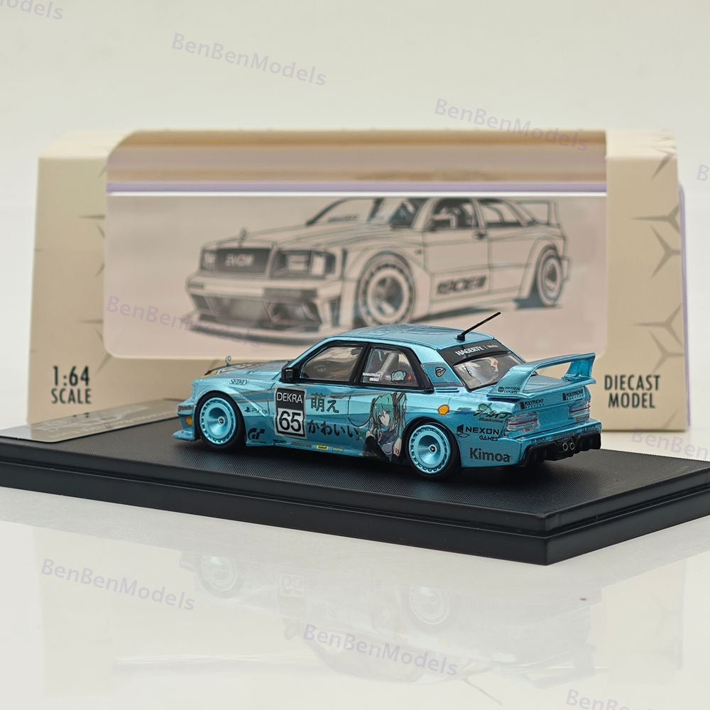 1/64 RM Mercedes Benz 190 EVO II Blue Wide-Body Modified Diecast Model Car