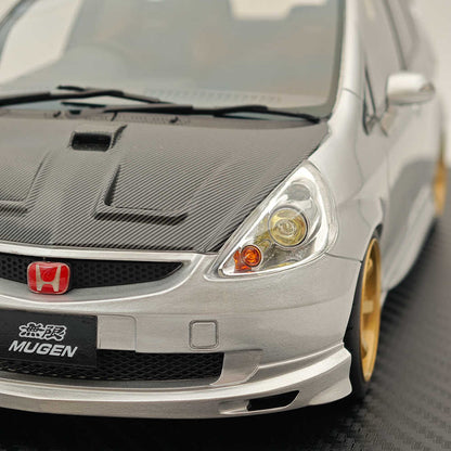 Stance Hunters 1/18 Honda Fit JAZZ Mugen Version Argent Résine Modèles De Voiture Collection Limitée 