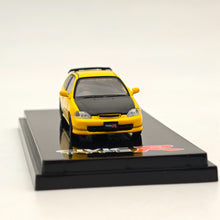 1/64 Hobby Japan Honda Civic Type-R (EK9) Personnalisé avec moteur Voiture moulée sous pression Collection limitée Auto Jouets Cadeau Jaune