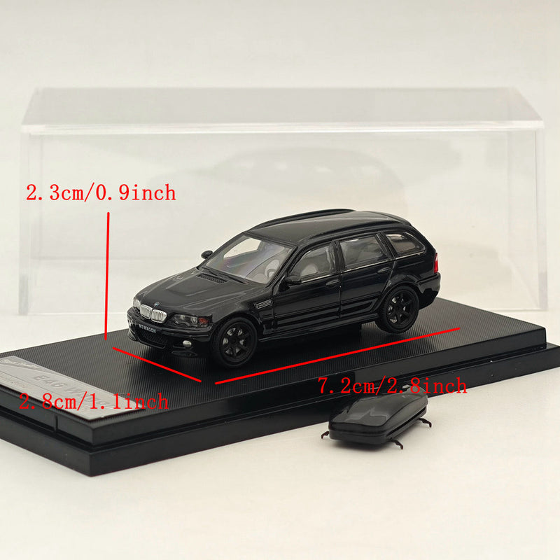 1:64 SH E46 Wagon Metallic Black Diecast Model Car Limited Collection