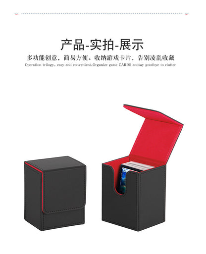 PU Leather Card Deck Box 100+ Cards TCG Storage Case for Trading Card Games