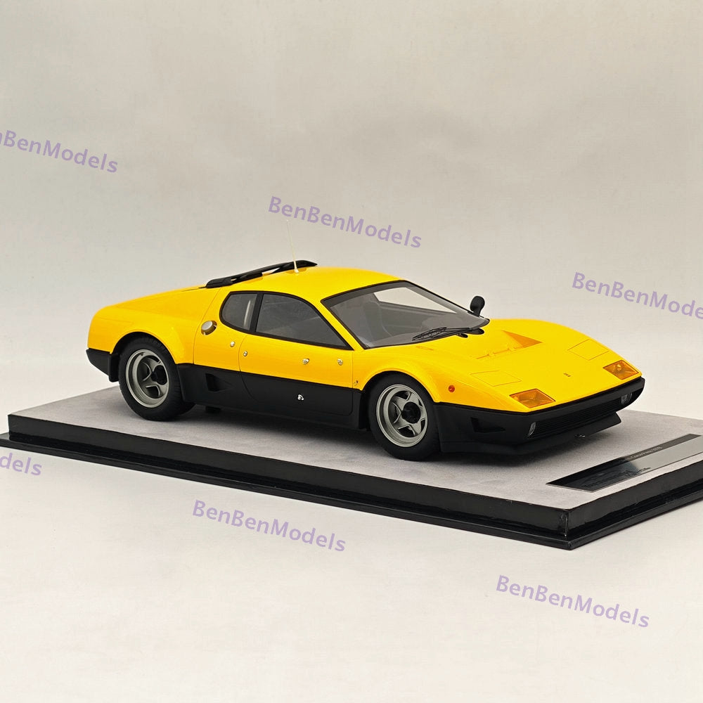 1/18 Tecnomodel Ferrari 512BB Clienti Corsa Press 1978 Yellow Resin Model Car