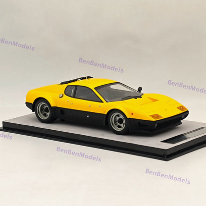 1/18 Tecnomodel Ferrari 512BB Clienti Corsa Press 1978 Yellow Resin Model Car