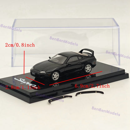 Hobby Japan 1/64 Toyota SUPRA RZ JZA80 with Active Spoiler Parts Black Diecast