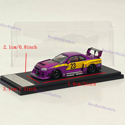 1:64 SW Skyline GTR LBWK ER34 #23 Electroplated Purple Sports Model Diecast