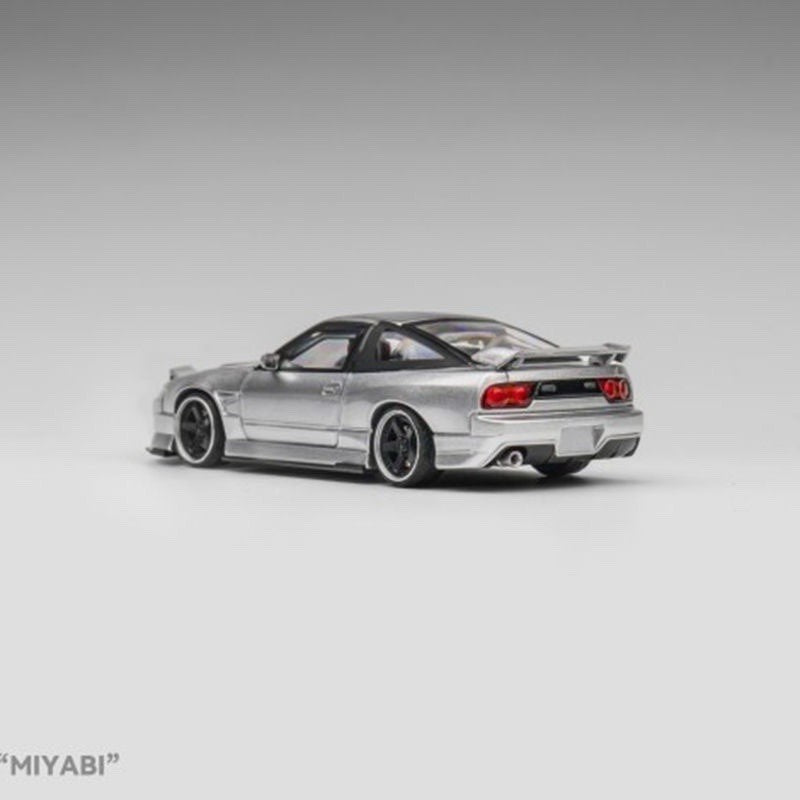 1/64 MT180SX Custom Aero Style Metallic Silver Alloy Diecast Hobby Display Model Gifts Toys