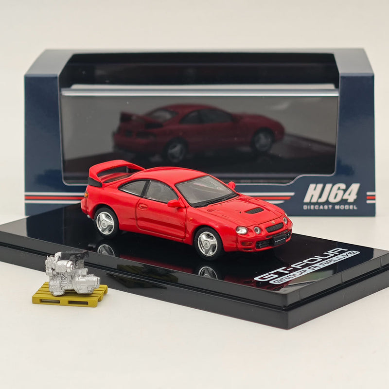 1/64 Hobby Japan Toyota CELICA GT-FOUR WRC Edition (ST205) w/ Engine HJ641064AR Red Diecast Models Car Collection Auto Toys Gift