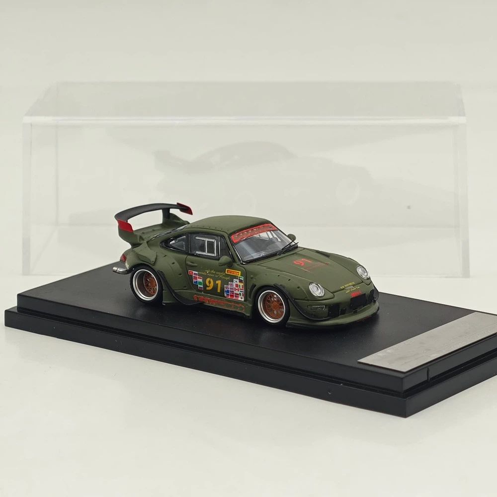 1:64 SW 993 911 #98 #91 Matte Pink / Green Diecast Model Car Limited Edition