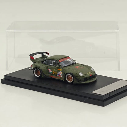 1:64 SW 993 911 #98 #91 Matte Pink / Green Diecast Model Car Limited Edition