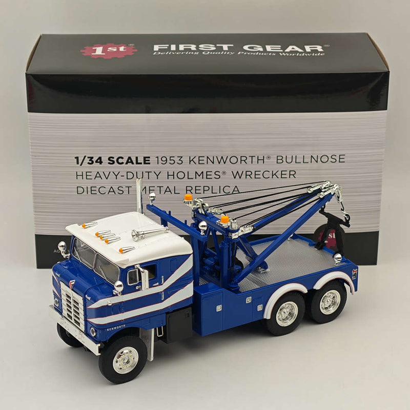 FIRST 1/34 1953 Kenworth Bullnose Heavy-Duty Holmes Wrecker Blue 10-4278 DIECAST Model Truct Collection