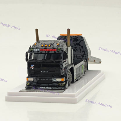 1:64 SW Ford Mustang 1965 Hoonicorn RTR V3 HORZON / KamaZ trailer Car Diecast