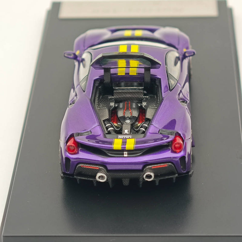 Ichilan 1:64 Ferrari Novitec 488 Pista Purple Super Racing Sports Model Diecast