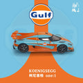 MJ 1:64 Koenigsegg one1 Gulf/Noctilucent Diecast Toys Car Models Miniature Hobby Collection Gifts