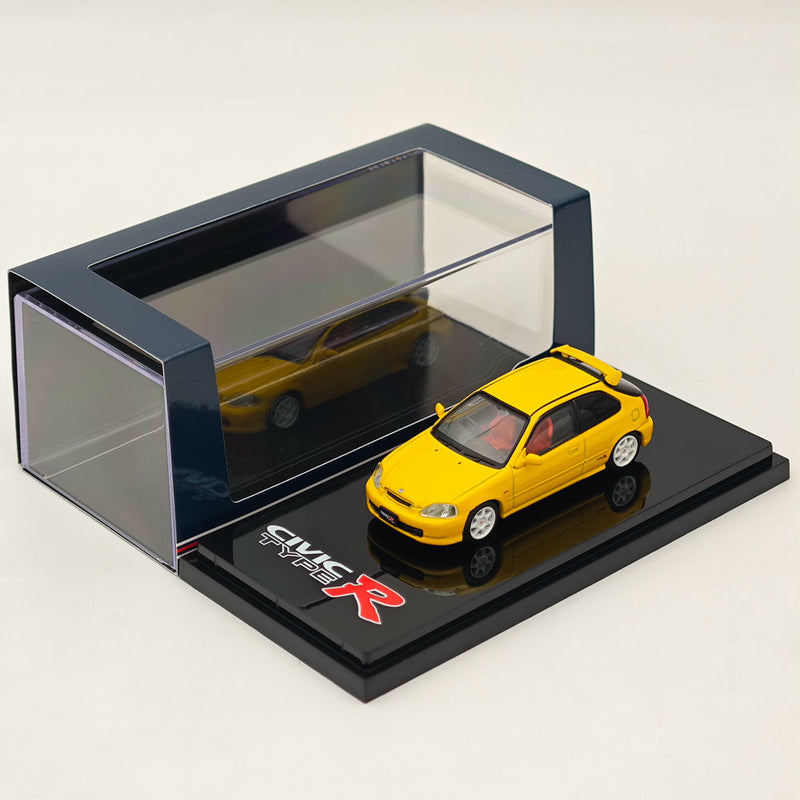 Hobby Japan 1/64 Honda CIVIC TYPE R (EK9)1997 Sunlight yellow HJ643016AY with Engine Diecast Models Car Collection