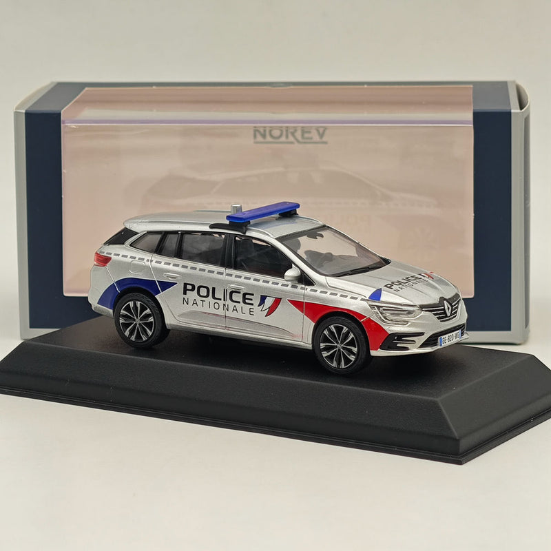 1/43 Norev Renault Megane Estate 2022 "Police Nationale" Silver Diecast Model