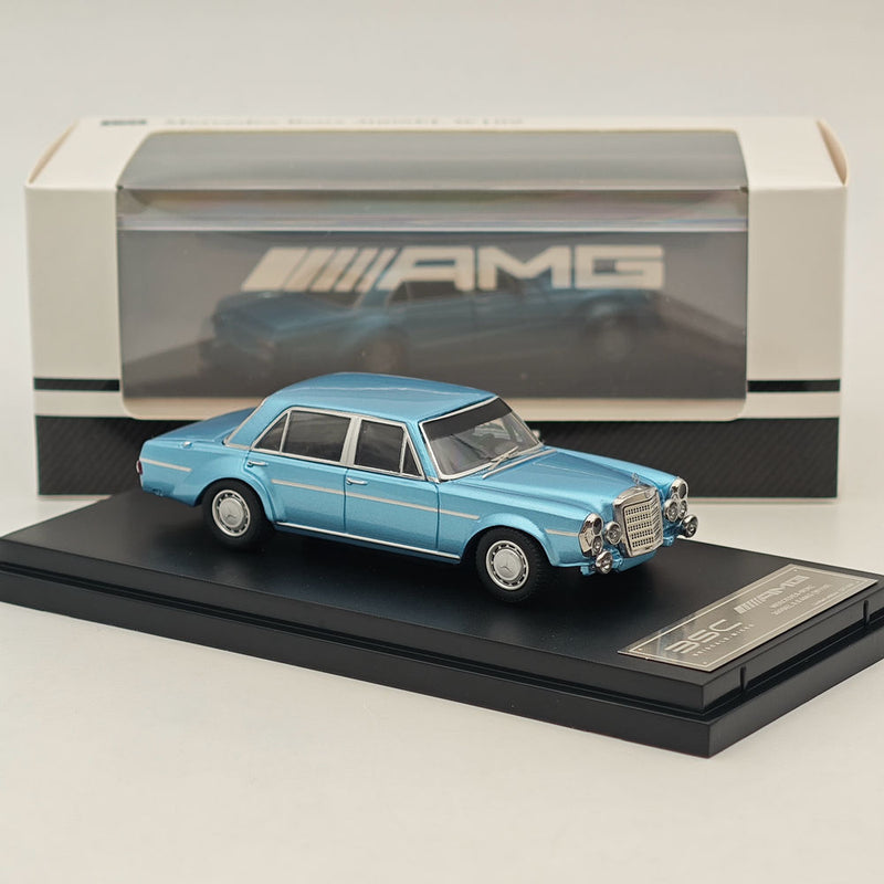 BSC 1:64 Mercedes Benz 300SEL W109 AMG Blue Diecast Car Model Toy Collections