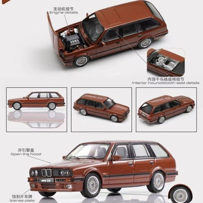 Mortal 1:64 BMW E30 M3 Touring Travel Edition Alloy Openable Hood Diecast Toys Car Models Hobby Collection Gifts