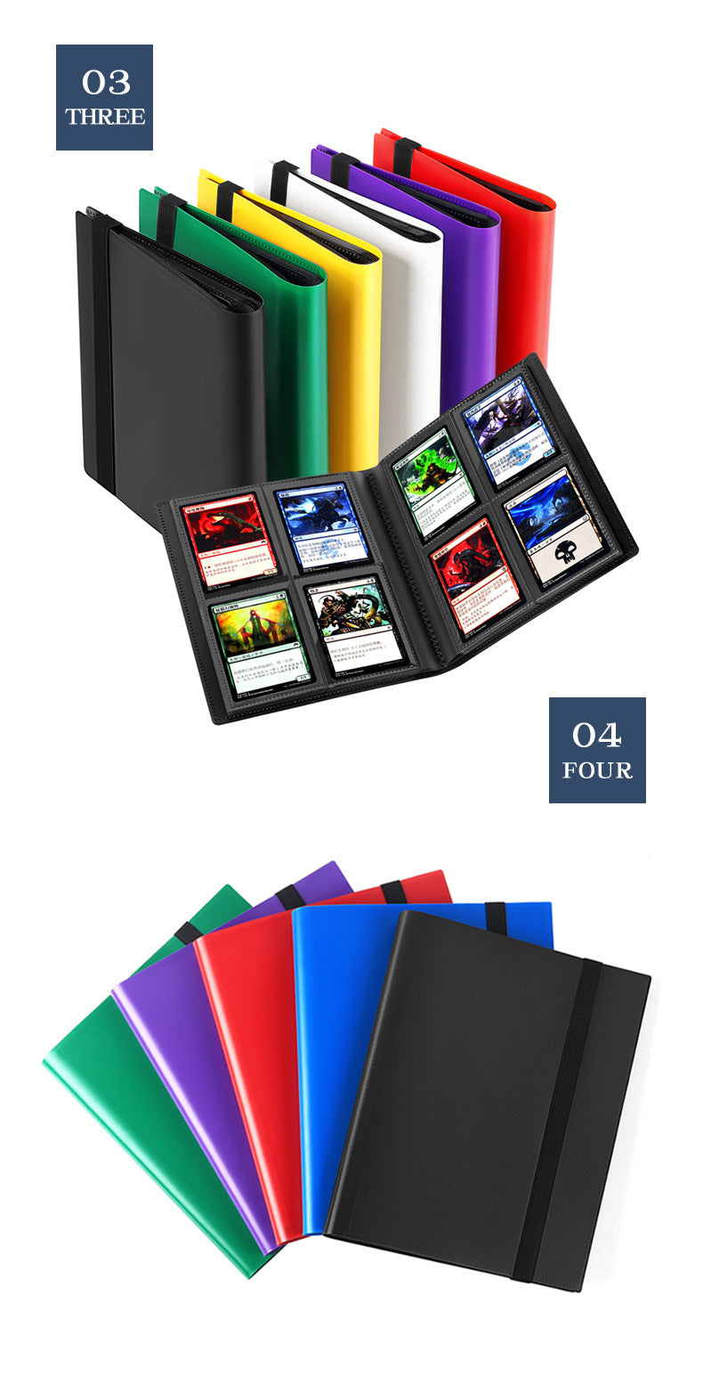 4 Pocket PP TCG CCG Card Binder with Elastic Strap Trading Card Storage Album