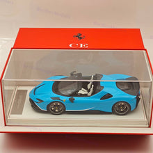 CE 1/18 Ferrari SF90 Spider Supercar Car Blue Resin Model Limited Collection