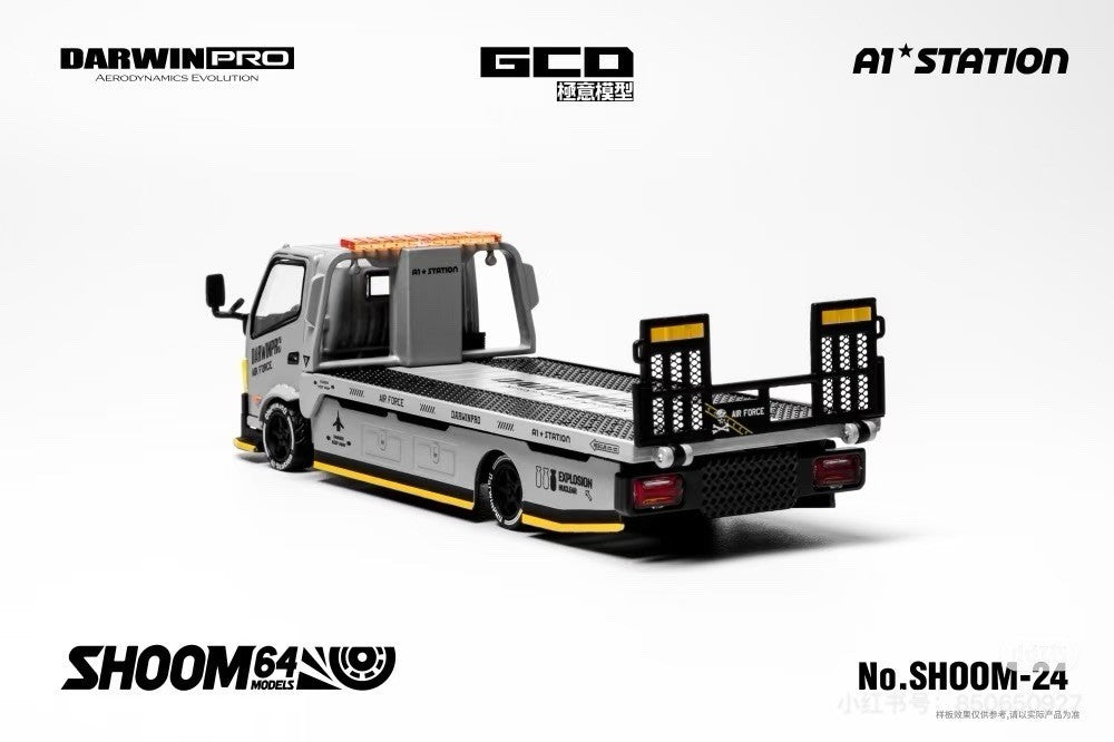 GCD SHOOM64 1/64 HINO 300 Flatbed Tow Truck DarwinPRO Diecast Models Hobby Gift